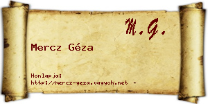 Mercz Géza névjegykártya