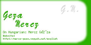 geza mercz business card